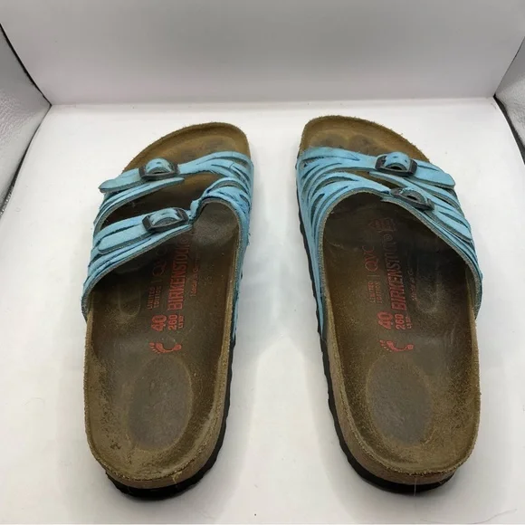 Birkenstock women’s light blue sandals limited edition size 40  US9.5 - Picture 2 of 6